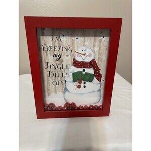 Lighted Chrtistmas Wall Decor "I'm Freezing My Jingle Bells Off"